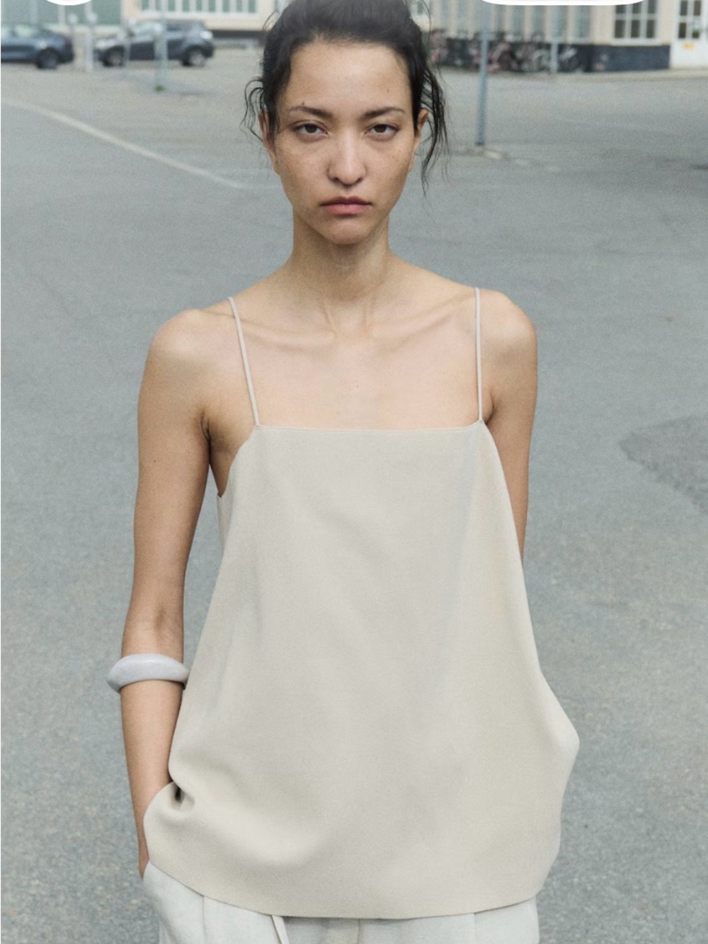 H&M Cream Spaghetti-Strap Camisole